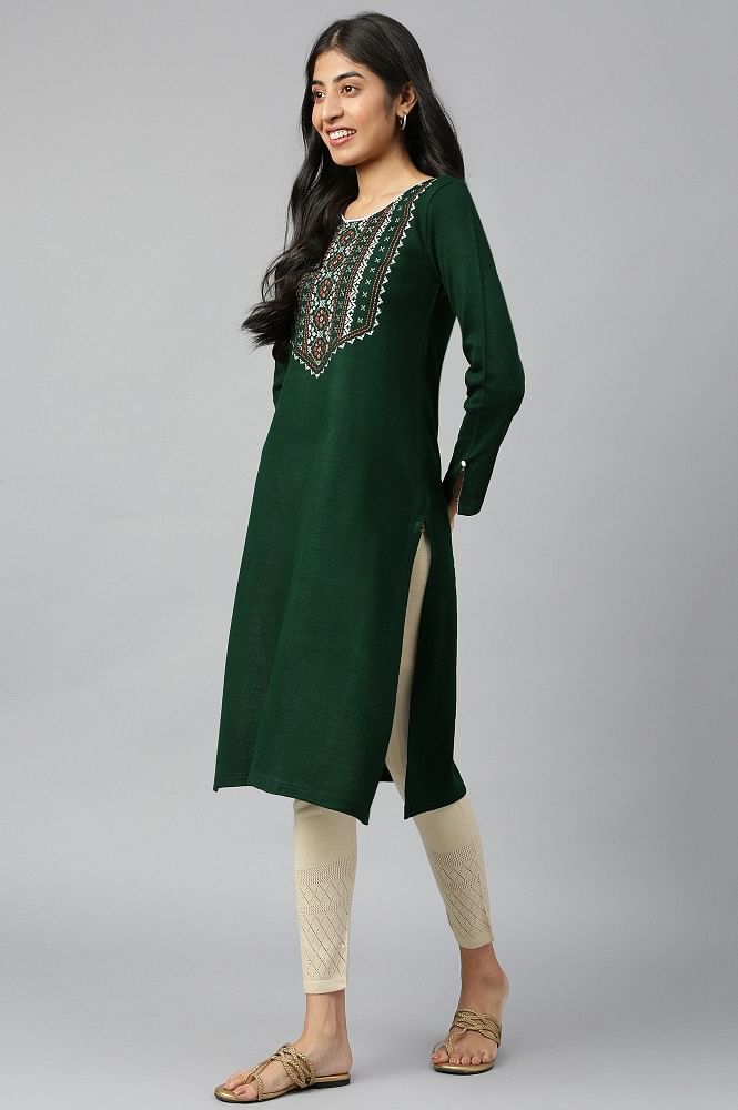 Green Acrylic kurta