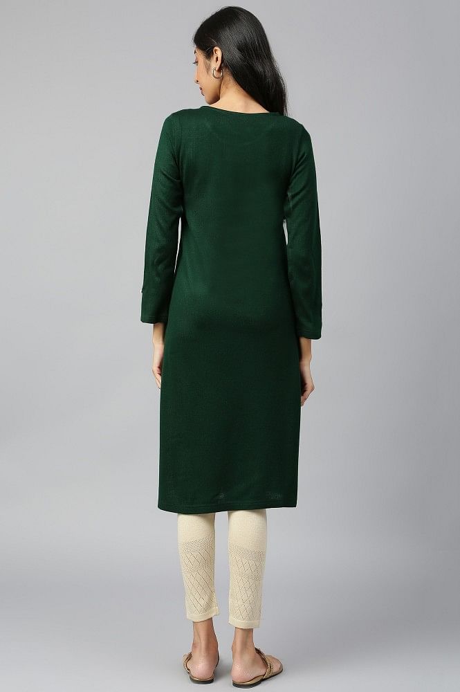 Green Acrylic kurta