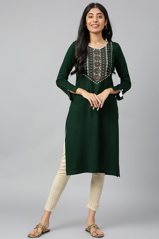 Green Acrylic kurta